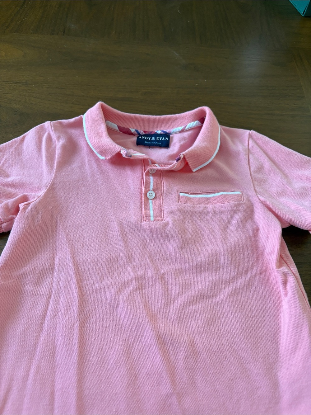 Andy & Evan Pink Polo with White Contrast Trim